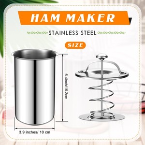 Marmite en acier inoxydable pour viande braisée avec thermomètre, récipient de cuisson domestique pour la préparation de jambon et de charcuterie - Product Image 4