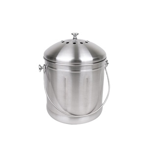 <strong>Large</strong> 7L Stainless Steel Composter Waste Pail Indoor Countertop <strong>Kitchen</strong> Recycling <strong>Bin</strong> - Product Image 1
