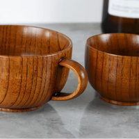 Ensemble de tasse, soucoupe et cuillère en bois vintage cylindrique fait à la main, personnalisé, écologique, durable, de qualité alimentaire, 200 ml, vente en gros