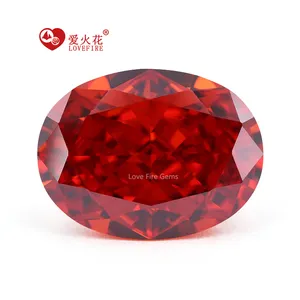 All sizes 4K crushed ice cut synthetic loose diamonds cz 5A+ D-padparadscha color fancy oval cut cubic zirconia