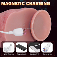 SacKnove Customs Logo Pleasure Sex Toys La chaleur monte vers le bas Liquide Silicone Véritable Peau Prépuce Poussée Gode Vibrateur Pour Femmes