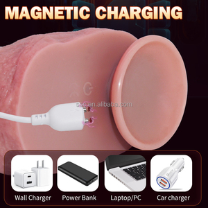 SacKnove Customs Logo Pleasure Sex Toys La chaleur monte vers le bas Liquide Silicone Véritable Peau Prépuce Poussée Gode Vibrateur Pour Femmes - Product Image 6
