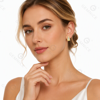 Boucles d'oreilles Gemnel en laiton massif, forme goutte d'eau, avec grappe de fleurs en oxyde de zirconium blanc taille poire, pour femme, usage quotidien et soirées
