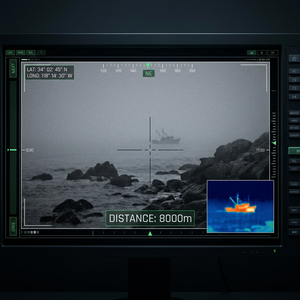 Caméra PTZ Tri-Spectre de Suivi UAV LRF 8km avec Zoom 92x et Stabilisation par Gyroscope, Imagerie Thermique pour la Protection des Frontières et la Sécurité Publique - Product Image 2