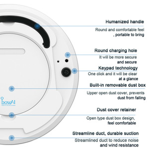 Bowai Robot Vacuum Cleaner 258mm Diameter Battery Powered Sweeping Suction Mopping Machine - Product Image 2