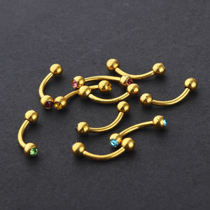 الذهب الحاجب ثقب 16 جرام الكرة الموز الحاجب الدائري Labret البارات هيبوالرجينيك الجراحية الصلب مجوهرات للجسم بالجملة رخيصة - Product Image 2