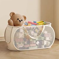 Panier de rangement pliable en maille légère et durable – Organisateur respirant pop-up pour salle de bain et chambre à coucher, idéal pour vêtements, collations et linge sale