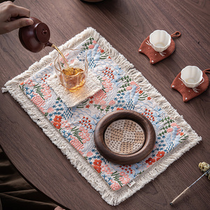 Hete Aanbieding Servetten Geborduurde Scallop Edge Servetten Servetdoekjes Onderzetters Handdoeken Groothandel Op Maat Huis Keuken - Product Image 4