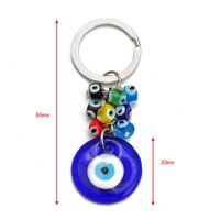 Porte-clés en verre mauvais œil perles pendentif porte-clés turc bleu mauvais œil bijoux porte-clés porte-bonheur filles sac pendentif breloques amulette