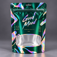 Sacs en Mylar refermables en plastique avec fenêtre, qualité alimentaire, anti-odeur, 3.5 7G 1Oz