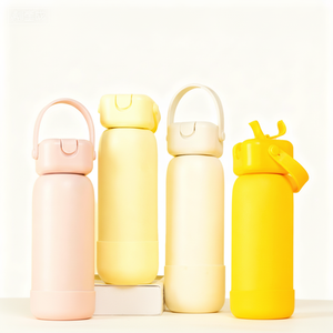 Nueva Taza de Agua Escolar Pequeña de Acero Inoxidable 316 Ligera con Tapa Emergente, Juego de Regalo con Cordón, Portátil - Product Image 1