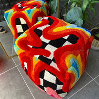 Design innovant Logo personnalisé Aiguille à poinçonner touffetée à la main Coussin de siège au sol Coussins tuftés