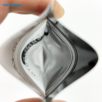 Emballage en Mylar scellé à la chaleur, sac d'impression en Mylar transparent à fermeture éclair sur le devant, sac en plastique pour brosse de maquillage cosmétique