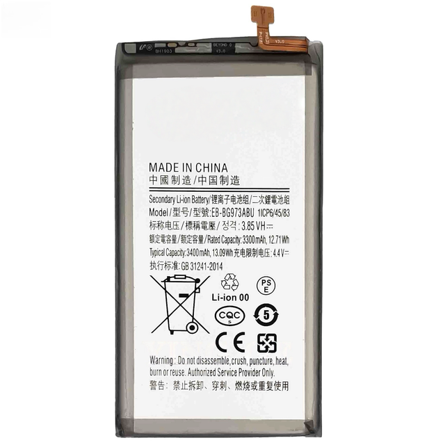 EB-BG973ABU Original Quality Replacement Battery for S10/SM-G973 3300mAh Lithium Ion Dual IC Protection in Stock