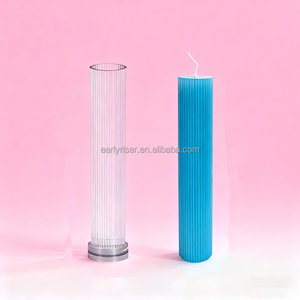 <span class=keywords><strong>Stampo</strong></span> a <span class=keywords><strong>candela</strong></span> in acrilico rotondo di grandi dimensioni con motivo a coste fini - Product Image 1