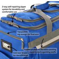 Sac de voyage extensible 29 pouces bleu royal, sac à roulettes premium résistant aux déchirures, sac de voyage à roulettes multi-compartiments