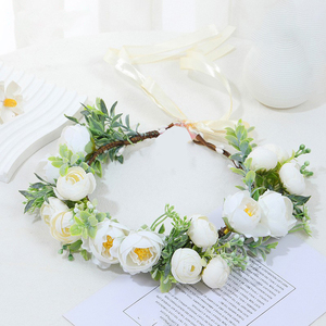 Corona di Fiori Decorativa per Sposa, Cerchietto in Tessuto per Matrimonio e Feste, Stile <span class=keywords><strong>Principessa</strong></span> Dolce - Product Image 1