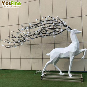 Estatua <span class=keywords><strong>de</strong></span> metal <span class=keywords><strong>de</strong></span> tamaño real, escultura abstracta, estatuas <span class=keywords><strong>de</strong></span> ciervos <span class=keywords><strong>de</strong></span> jardín <span class=keywords><strong>de</strong></span> <span class=keywords><strong>acero</strong></span> inoxidable a la venta - Product Image 6