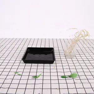 מוצר סיטונאי שחור לבן פלסטיק מרובע פרח סיר succulent עבור סירים פרח עמיד סיר בסיס צבע פרח בסיס