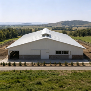 Stalla Moderna Prefabbricata in Acciaio per l'Allevamento di Bovini da Carne con Struttura in Acciaio Zincato a Caldo e Design Impermeabile - Product Image 3