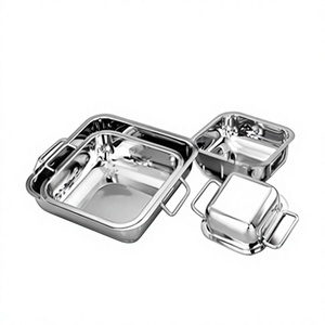 Square Roasting Pan with Handle Stainless Steel <b>BBQ</b> <b>Grills</b> Pan With Handles Stainless Steel Charcoal Gas - Product Image 1