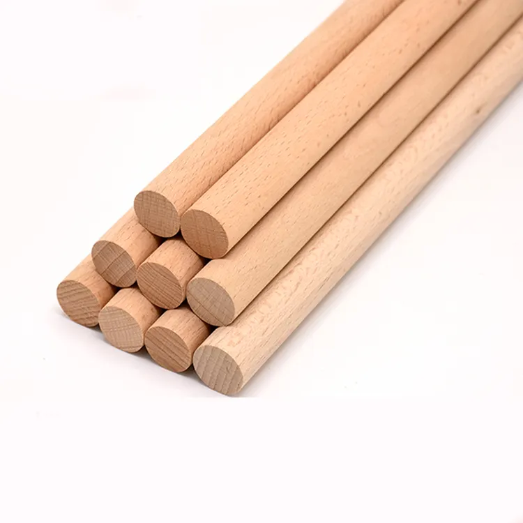 Solid wood round stick beech round stick DIY handmade color crafts can be perforated short stick wholesale