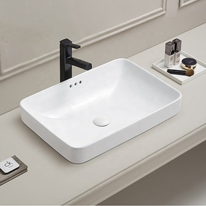 Meistverkauftes Weißes Rechteckiges Labor-Waschbecken Halbeinbau-Waschbecken Keramik-Badezimmerwaschbecken - Product Image 3