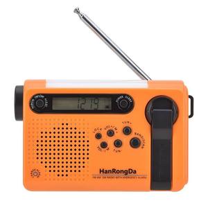 Factory Orange FM AM SW Full Band Radio with Solar Hand Crank USB Charging <b>Power</b> Bank LCD Display Flashlight Outdoor Radio - Product Image 1