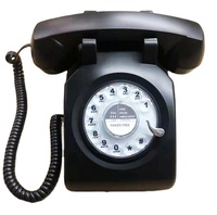 Cadran rotatif chaud noir 60s 80s Old Fashioned Retro Vintage filaire téléphone fixe téléphone domestique téléphone d'hôtel