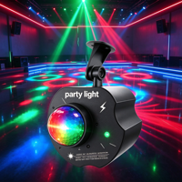 Projecteur de Scène Disco 2-en-1 à LED Effet Boule Magique et Laser Rouge Vert, Activé par la Sonorité, Télécommande, Modèle Exclusif, Vente en Gros OEM