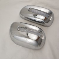 Cubierta de Espejo Retrovisor Trasero Plateada de Lujo MARCAN para PROBOX Modelo 8183 2005-2016, ABS Cromado con Luz LED de Clip