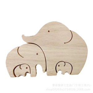 Wooden <b>Elephant</b> Family Ornament Handmade Irregular Shape Mother's Day <b>Decoration</b> - Product Image 2