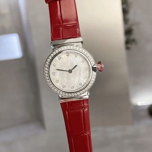Montres pour femmes, marque de luxe, montres à quartz Dream, 28 mm, acier, cristal saphir, lunette sertie de diamants, bracelet en cuir véritable - Product Image 2