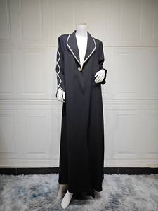 2026 Modest Turkey Elegant Abaya Black Dress Set With Scarf Two Pieces <strong>Clothes</strong> Robe for Women HS122 - Product Image 5