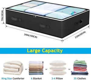 <b>Large</b> Capacity Fabric Blanket Organizer <b>Storage</b> <b>Baskets</b> With Detachable Design for Underbed Drawers and Clothes <b>Storage</b> - Product Image 4