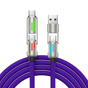 <span class=keywords><strong>Cable</strong></span> de Datos <span class=keywords><strong>USB</strong></span> <span class=keywords><strong>Tipo</strong></span> C de Carga Súper Rápida 4 en 1 de 240 W, de Silicona Líquida y Aleación de Aluminio para Teléfono 16, Huawei, Samsung, Xiaomi - Product Image 1