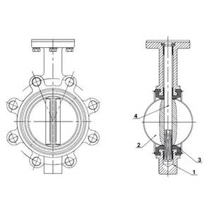 Vannes manuelles en fonte QT450 à bille DNOVA WBV1616E-2W-Fb-H 16 bars, à brides filetées (Lugs filetés) WBV1616E-2W-Fb-H - Product Image 2