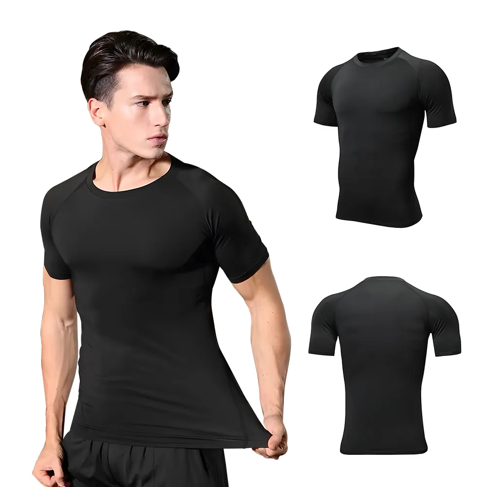 Maglietta muscolare girocollo maglietta sportiva da corsa atletica maglietta sportiva da uomo maglietta oversize da palestra