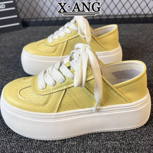 Zapatillas Blancas de Cuero Genuino para Mujer, con Plataforma y Efecto de Aumento de Altura, Versátiles, de Doble Uso, para Caminar con Estilo - Product Image 5