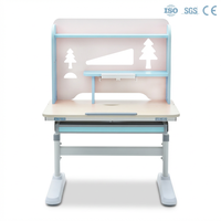 Table d'étude ergonomique en bois pour enfants, réglable en hauteur, avec étagère inclinable et rangement, idéale pour la chambre et la zone d'apprentissage (vente en gros)