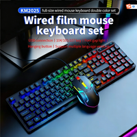 Clavier et souris filaires Km2025, best-seller, connectés directement, clavier en silicone, ensemble deux couleurs, 104/105/107 touches rétroéclairées