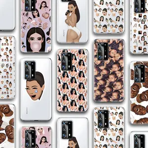 Kim Kardashian Bening TPU Case UV Printing Silicone Cover Untuk Huawei P40 P30 Mate 10 20 Kehormatan Nova 8X 8C 8 9 10 20 Lite 7A Pro