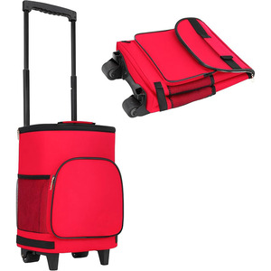 Chariot isotherme intelligent pliable et ultra-compact rouge pour barbecue, plage et été - Product Image 1