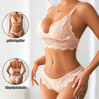 Ensemble Lingerie Sexy en Dentelle Respirante – Soutien-Gorge Rembourré Push-Up et Culotte Assortie Multi-Couleurs