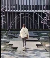 Diseño GRATUITO QUSHENG Fuente de Agua Artística de Acero Inoxidable con Control Programable Música/PLC/DMX512 para Paisajismo Exterior, Tamaño Personalizado