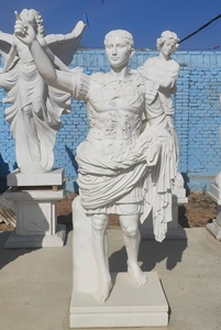 Natural Stone European Roman Sculpture White Marble <strong>Caesar</strong> Figure <strong>Statue</strong> with Polished Surface for Garden and Villa Decoration - Product Image 2