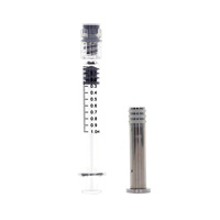 1ml 2.25ml 3ml 5ml 10ml Seringue Borosilicate Piston Plastique Doré Argent Métal Piston Seringue Verre 1ml Luer Lock Syinge