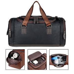 Sac de voyage élégant en cuir pour homme, grand format, résistant à l'eau, idéal pour le fitness et les week-ends, sac fourre-tout de nuit - Product Image 3