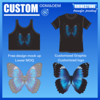 Fourniture en gros de motifs en strass personnalisés, résistants au lavage, transferts thermocollants en cristal pour sweats à capuche, jeans, chaussures