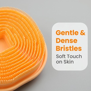 Brosse de bain en silicone à surface large, poils doux et denses, exfoliant corporel manuel pour la peau humaine et le toilettage des chiens - Product Image 3